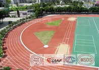 Professional Rubber Flooring Track Surface , Blue Running Track Material Resilient Character