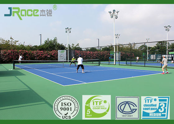 ITF Certificated Acrylic Sports Flooring 29 % Rebound Value , Closed Surfaces