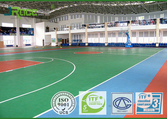 Multi Use Outdoor Rubber Basketball Flooring , Backyard Basketball Court