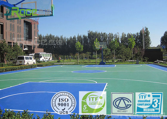 Multi Use Outdoor Rubber Basketball Flooring , Backyard Basketball Court