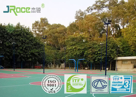 Silicone PU Athletic Court Outdoor Play Surfaces Durable Liquid Coating State