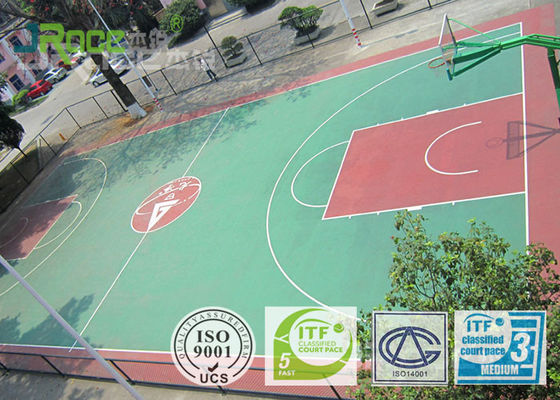 Silicone PU Athletic Court Outdoor Play Surfaces Durable Liquid Coating State