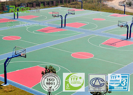 Elastic Bottom Artificial Tennis Court Surfaces Custom Design For College