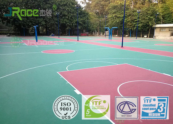 Basketball Sport Court Surface Plastic Coating PU Rubber Material , Seamless Design