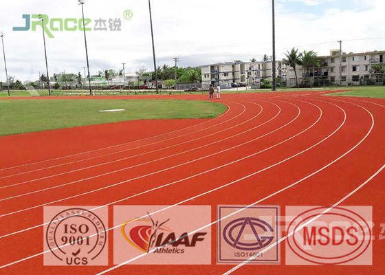 Red Color Local Running Track Flooring , Olympic Track Surface Breathable