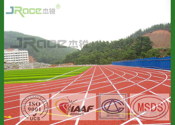 Red Track And Field Sports Flooring Solvent Free With 3-8mm Thickness