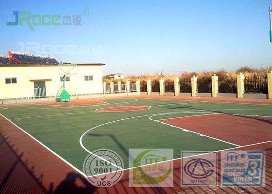 Silicon PU Synthetic Sports Surfaces , Playground Rubber Flooring Outside Construction