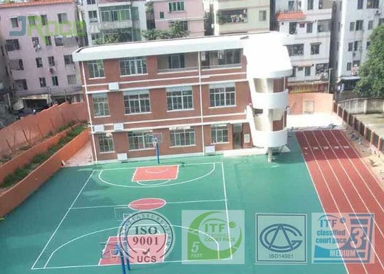 Shock Absorption Rubber Tennis Court Surface With Pu Coating Material