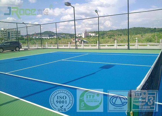 Acrylic Synthetic Sports Surfaces , Outdoor Sports Flooring 2-7 Mm Thickness