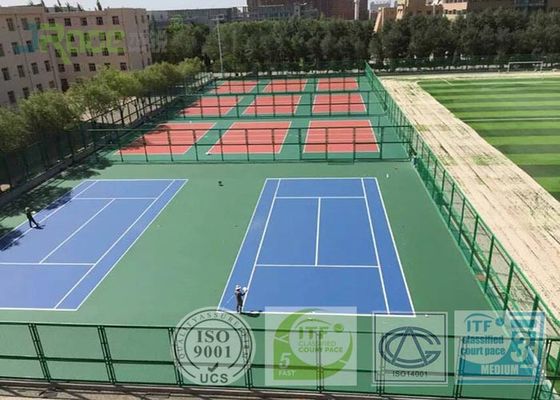 Professional Outdoor Acrylic Tennis Court Surface 2-7 Mm Thickness Customized