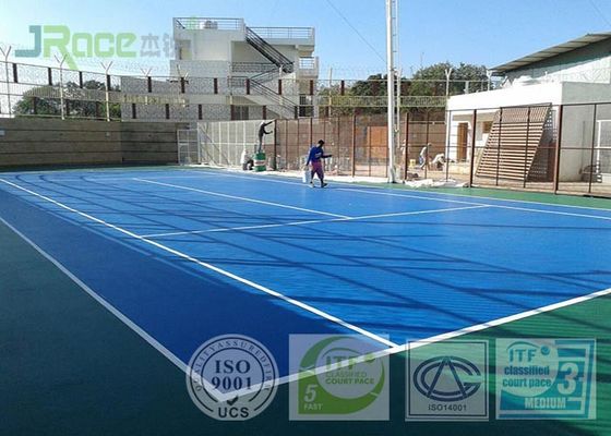 Professional Outdoor Acrylic Tennis Court Surface 2-7 Mm Thickness Customized