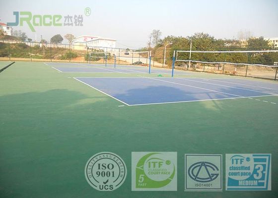 Olympic Tennis Court Surface , PU Sports Flooring Anti Slippery Sound Reduction