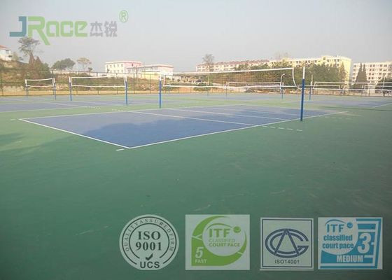 Olympic Tennis Court Surface , PU Sports Flooring Anti Slippery Sound Reduction