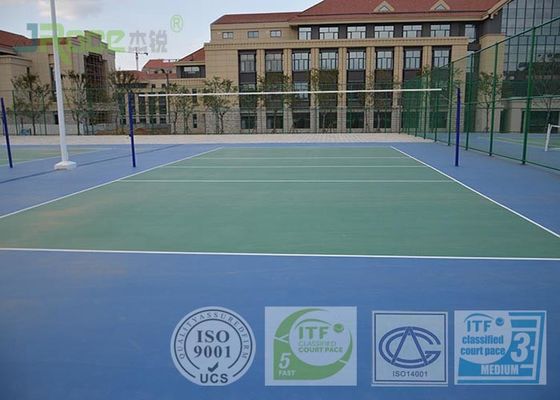 Synthetic Silicone PU Sport Court Flooring Non Toxic For Volleyball Play