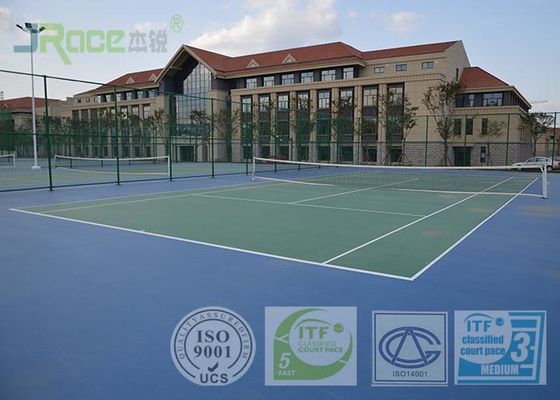 Environmental Tennis Flooring Surfaces No Smell With Buffer Coat And Top Coat