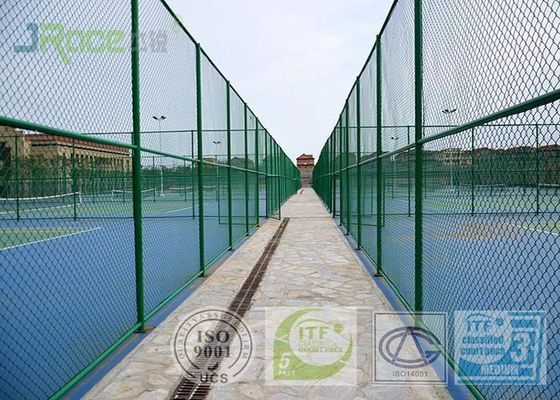 Environmental Tennis Flooring Surfaces No Smell With Buffer Coat And Top Coat