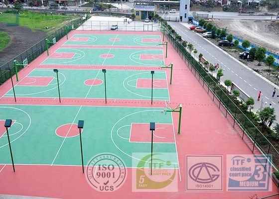 Quick Construction Basketball Sport Court Flooring Shock Absorption 29% Rebound Value