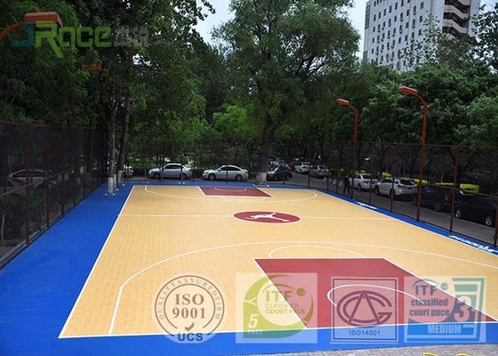 Indoor / Outdoor Sports Flooring , Basketball Court Tile Flooring Anti Slip Field Paint