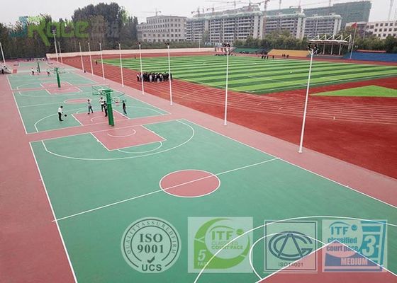 Indoor / Outdoor Sports Flooring , Basketball Court Tile Flooring Anti Slip Field Paint