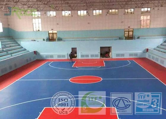 Silicon PU Synthetic Sports Surfaces , Playground Rubber Flooring Outside Construction