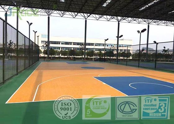 Non Toxic Fadeless Sport Court Surface , Outdoor Rubber Flooring For Basketball Court