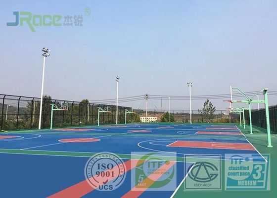 Silicon PU Synthetic Sports Surfaces , Playground Rubber Flooring Outside Construction