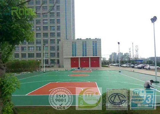 Synthetic Rubber Modular Sports Flooring , Outdoor Sport Court Tiles Low Heat Reflection