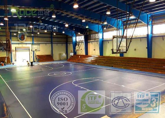 Olympic Official Game Multifunctional Sport Court , International Sports Court Floor SI-PU Materials