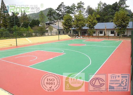 Synthetic Rubber Modular Sports Flooring , Outdoor Sport Court Tiles Low Heat Reflection