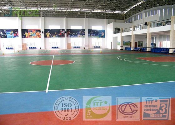 Olympic Official Game Multifunctional Sport Court , International Sports Court Floor SI-PU Materials