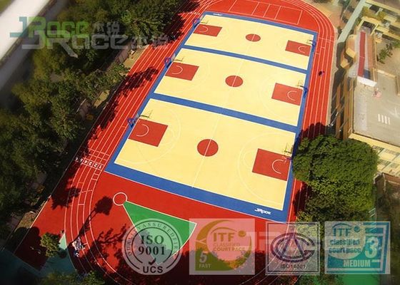 Spu Outdoor Tennis Court Surfaces , Multi Purpose Outdoor Sports Courts Flooring