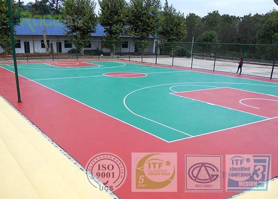 Outdoor Basketball Sport Court Field Flooring Easy To Construct , IAAF / ITP Certificate