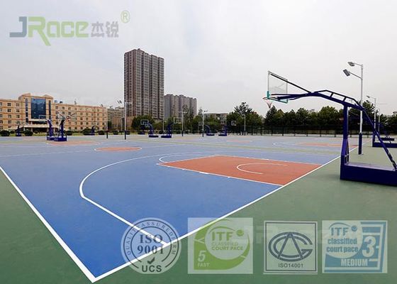 Spu Outdoor Tennis Court Surfaces , Multi Purpose Outdoor Sports Courts Flooring