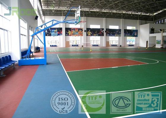 Olympic Official Game Multifunctional Sport Court , International Sports Court Floor SI-PU Materials