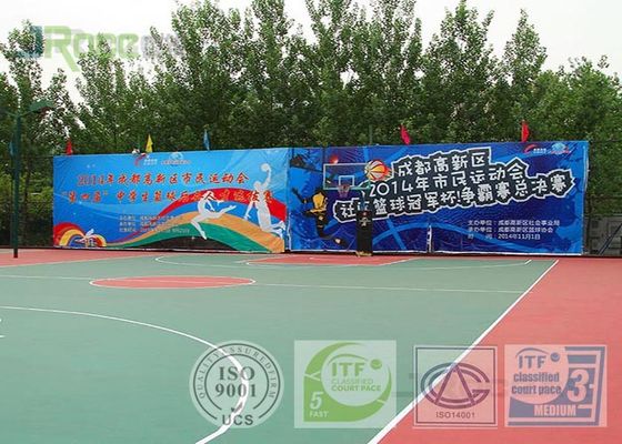 Synthetic Rubber Modular Sports Flooring , Outdoor Sport Court Tiles Low Heat Reflection