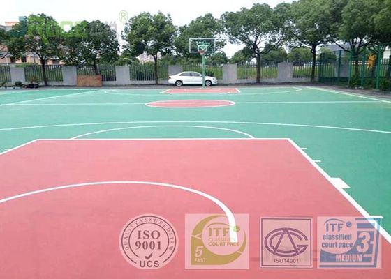 Outdoor Basketball Sport Court Field Flooring Easy To Construct , IAAF / ITP Certificate