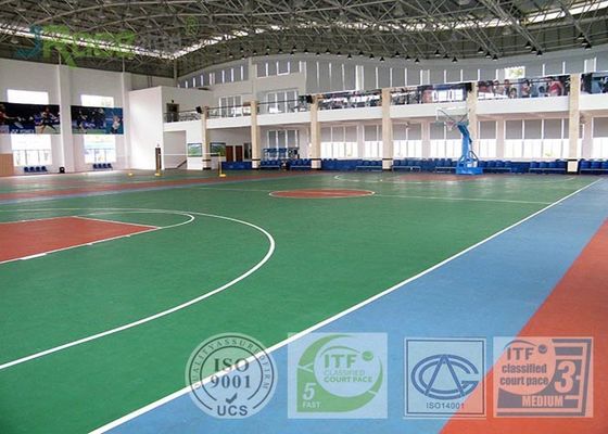 Olympic Official Game Multifunctional Sport Court , International Sports Court Floor SI-PU Materials