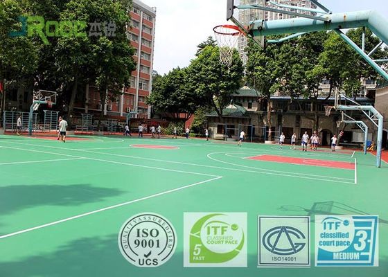 Liquid Painting Multifunctional Sport Court Surface With Aerial Material Elastic Cushion