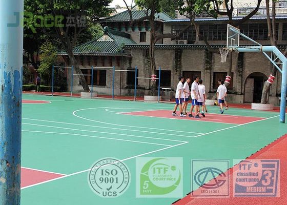 Liquid Painting Multifunctional Sport Court Surface With Aerial Material Elastic Cushion