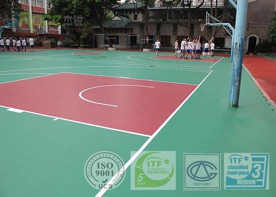 Liquid Painting Multifunctional Sport Court Surface With Aerial Material Elastic Cushion