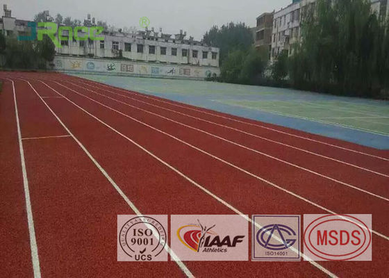 Red Surface Outdoor Sports Field Flooring Buffer Coat Layer , Seamless Design