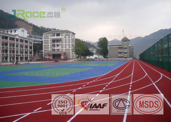 Red Surface Outdoor Sports Field Flooring Buffer Coat Layer , Seamless Design