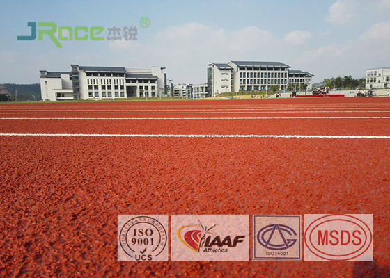 8 Lanes Jogging Track Flooring , IAAF Approved Track Surfaces Outside Resistance To Wear