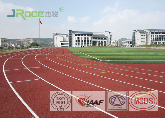 8 Lanes Jogging Track Flooring , IAAF Approved Track Surfaces Outside Resistance To Wear