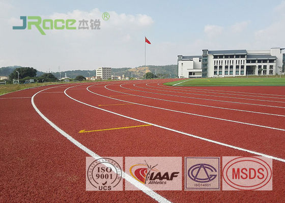 8 Lanes Jogging Track Flooring , IAAF Approved Track Surfaces Outside Resistance To Wear