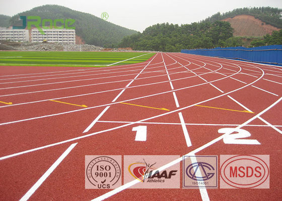 Red Synthetic Jogging Track Surface , All Weather Track Material 36.0 % Force Reduction