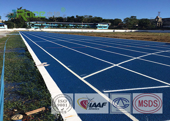 PU Rubber Athletic Track Field Surface Antimicrobial Healthy , Green / Red Color