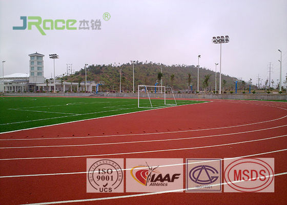 PU Rubber Athletic Track Field Surface Antimicrobial Healthy , Green / Red Color