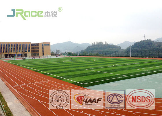 PU Rubber Athletic Track Field Surface Antimicrobial Healthy , Green / Red Color