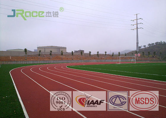 Water Borne Rubber Track Material , Recycled Red Running Track In High School